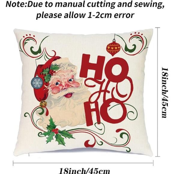 FLAPI Set of 4 Christmas Pillows Home Decoration 18x18 Inches - Picture 2 of 7